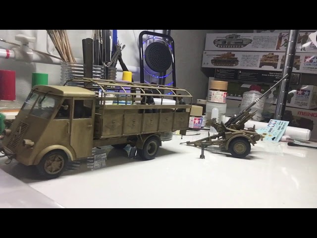 タミヤ 1/35ドイツ3.5トントラックAHN・3.7㎝対空機関砲37型セット