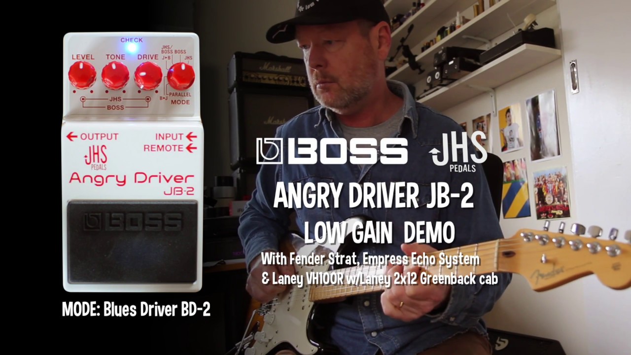 Boss & JHS Pedals: JB-2 ANGRY DRIVER Low Gain demo with Strat