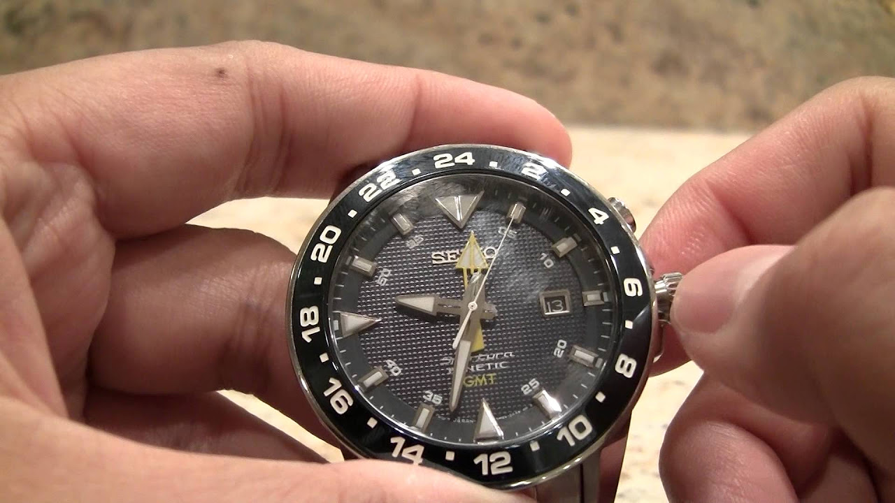 Seiko Sportura Kinetic GMT SUN017P1 Review - YouTube