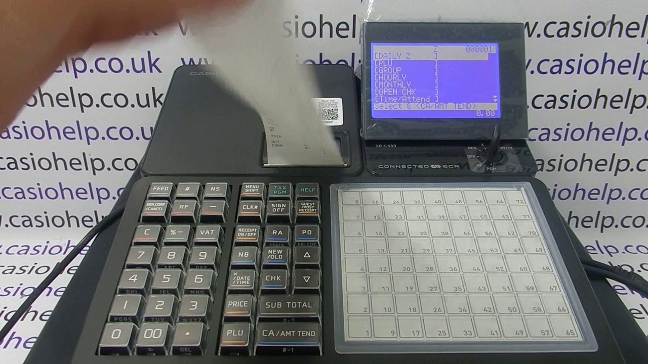 How To Do A Z1 End Of Day Sales Report On The Casio SR-C550 Cash