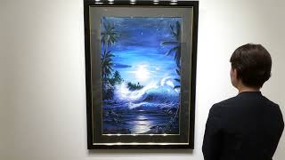 海の絵画をミクストメディアの版画で制作したクリスチャン・リース