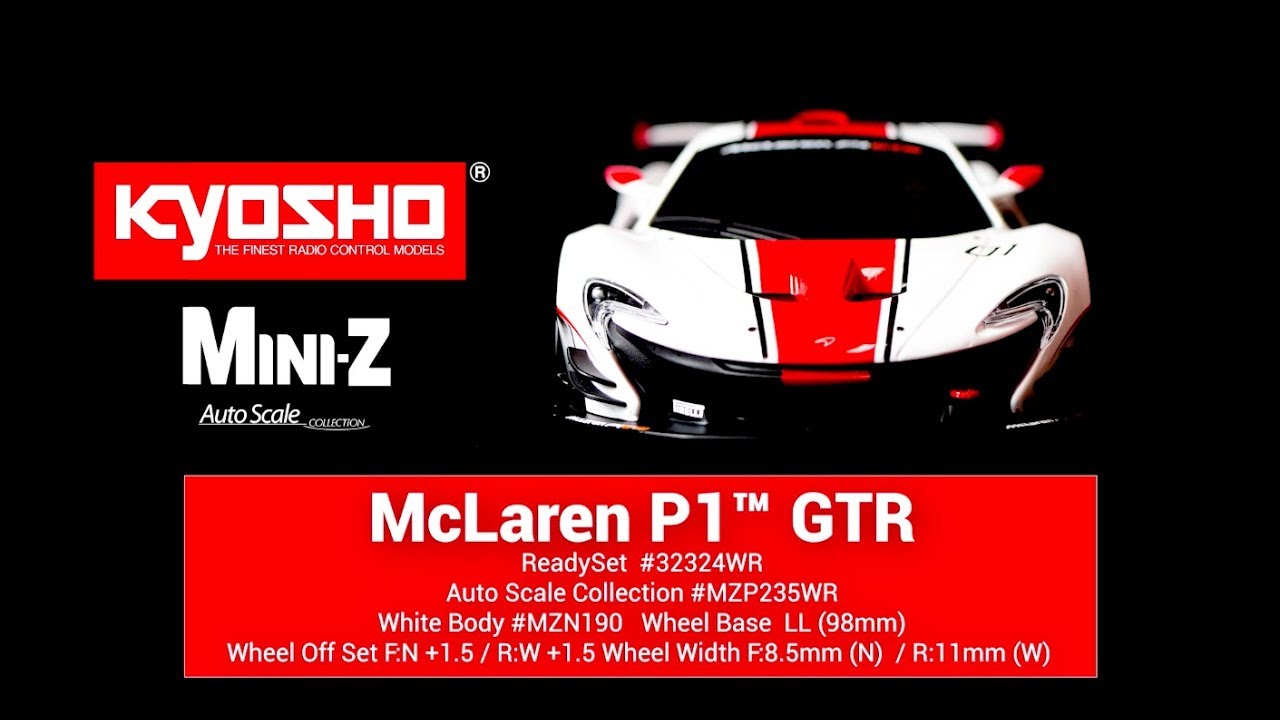 MINI-Z RWD Series Ready Set McLaren P1™ GTR White/Red 32324WR