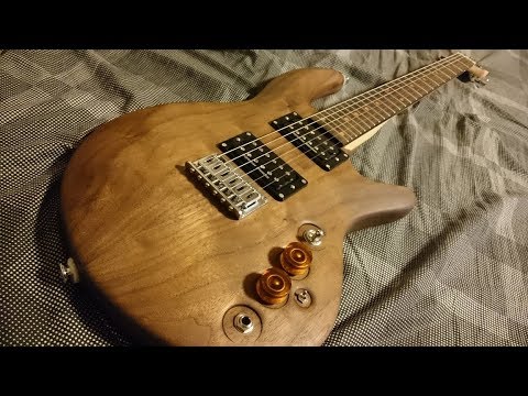 ギター自作 4本目 ウォルナット オイルフィニッシュ 24F 2H Seymour