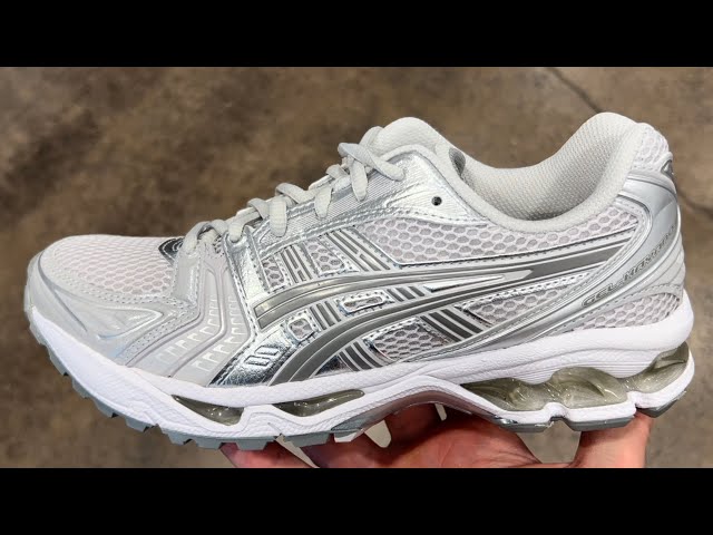 Asics Gel Kayano 14 Cloud Grey Clay Womens Running Shoes - YouTube