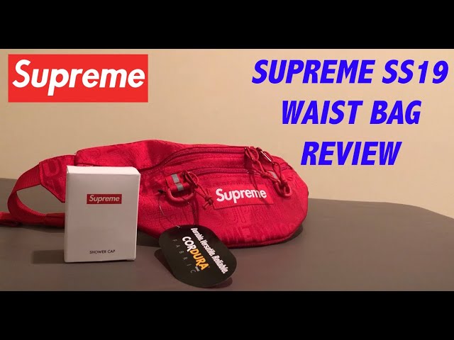 Supreme SS19 Waist Bag Red Review + Shower Cap - YouTube