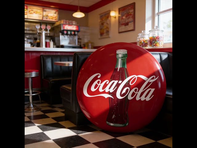 Coca-Cola ディスプレイ 円形 赤 直径50cm Coca-Cola ディスプレイ