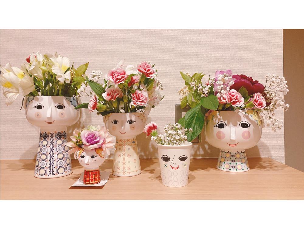 ビヨン・ヴィンブラッドの花瓶（エヴァ）に、造花を飾ってみた