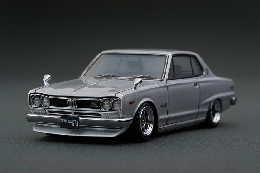 IG0377 1/43 Nissan Skyline 2000 GT-X (KGC10) Silver ※Hayashi-Wheel