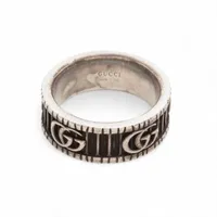 グッチ インターロッキングG フラワー リング 14 925 12.8g シルバー