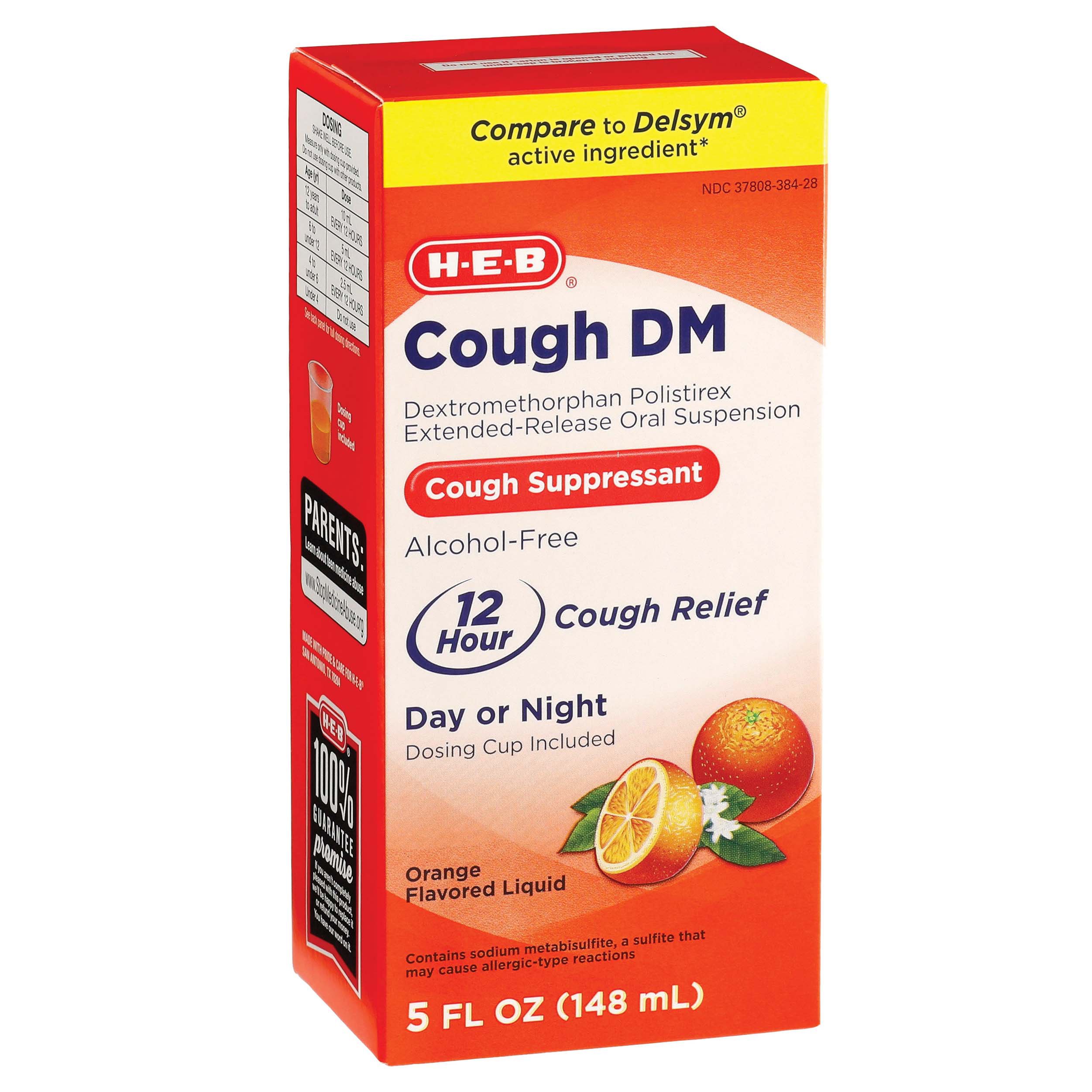 H-E-B Cough Suppressant DM Liquid - Orange Flavor - Shop Cough