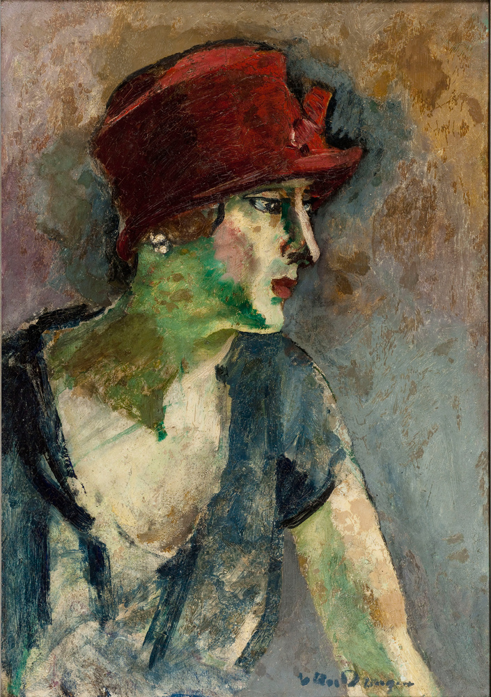 Kees VAN DONGEN - Femme au chapeau rouge | Musée d'Art Moderne de