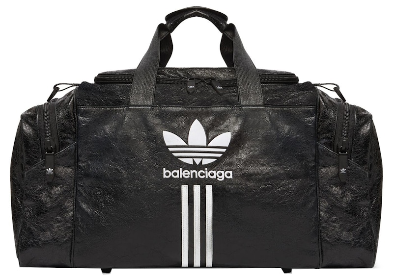Balenciaga x adidas Gym Bag Black/Black in Aged Arena Lambskin