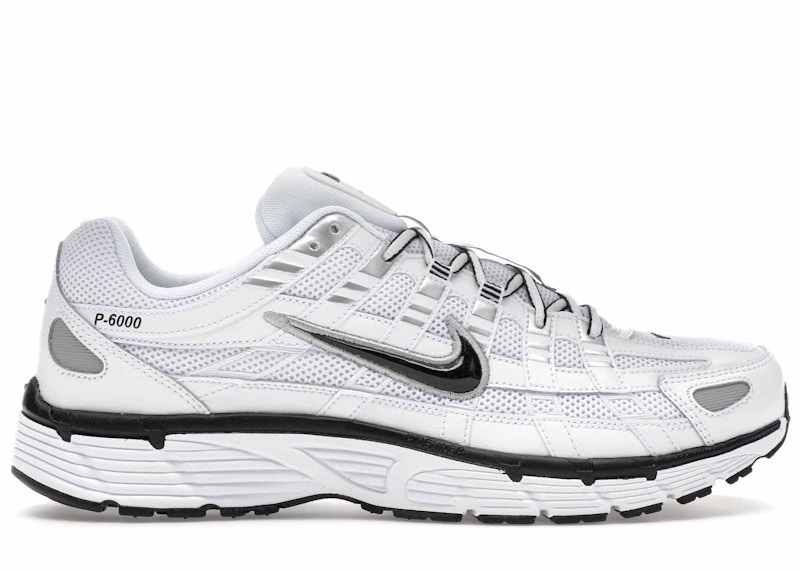 Nike P-6000 White Metallic Silver Black Men's - CD6404-107 - US