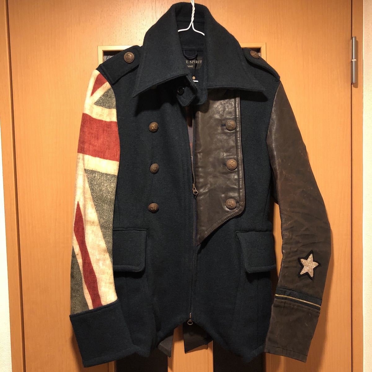 希少】share spirit homme シェアスピリット レザー ウール ジャケット