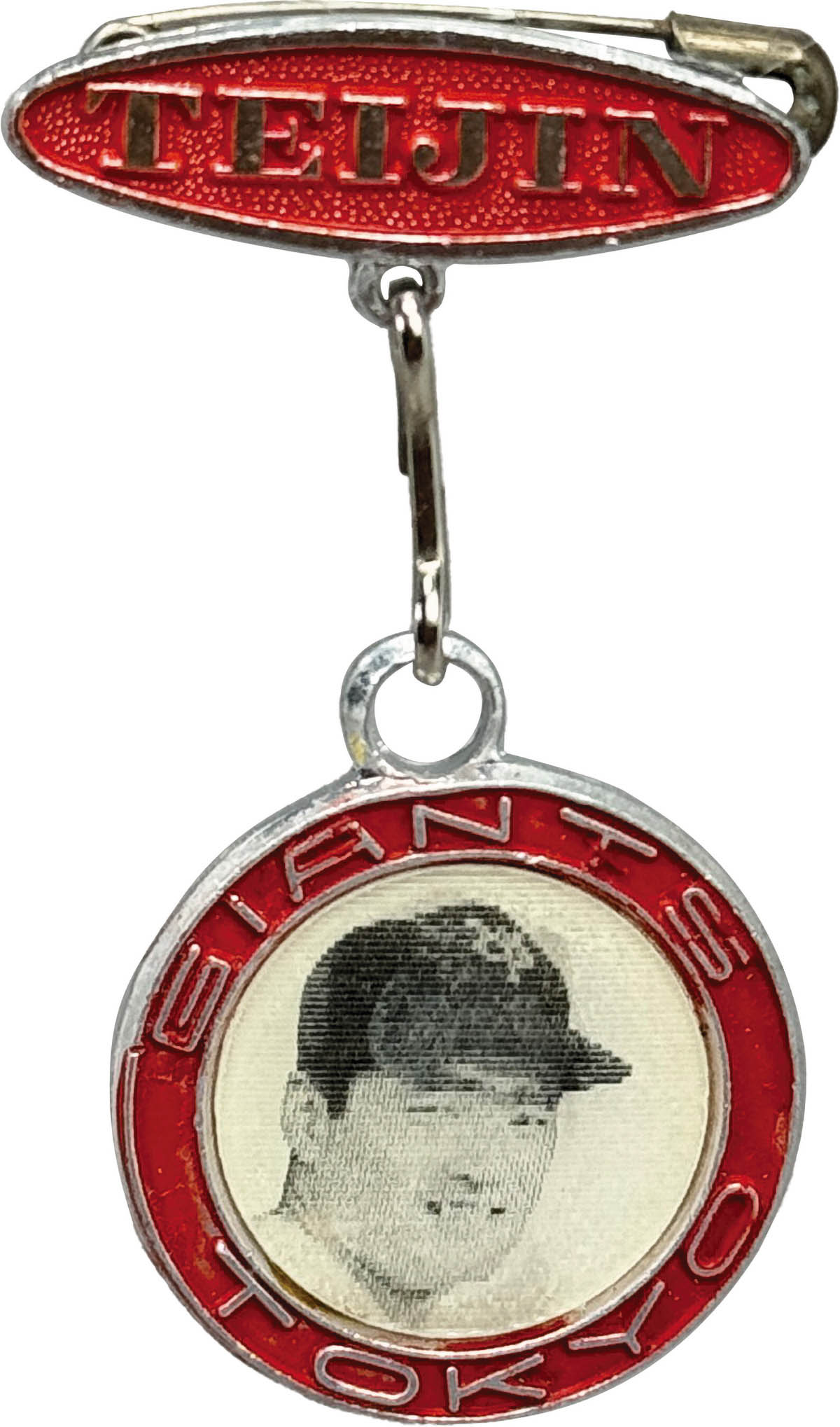 4066] 帝人 レンチキュラーバッジ 長嶋&王 赤