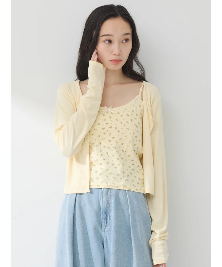 SET2点カーディガン+フラワーキャミ/earth music&ecology（アース