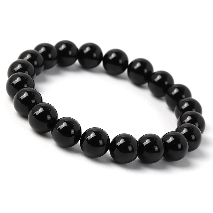 ブラックトルマリン10mm シンプルブレスレット｜天然石