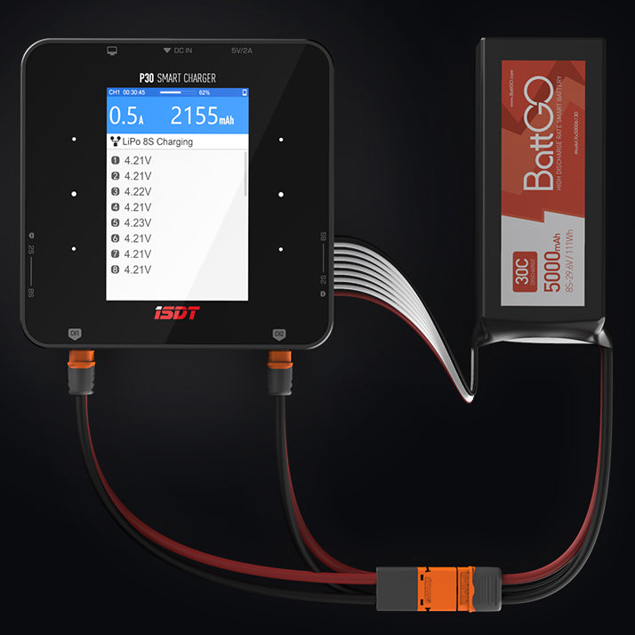 P30 1000 W X 2 30 A X 2デュアルチャネルBluetoothリポバッテリー充電