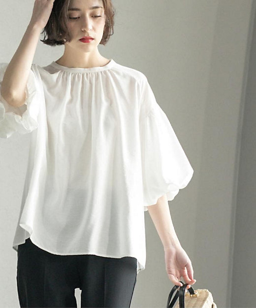 バルーンスリーブブラウス【洗濯機洗い可】（2002432811