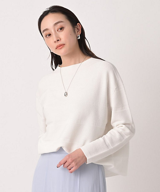 ゆったり／洗える】クロップドニットプルオーバー
