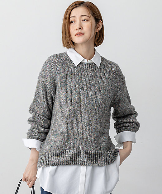 洗える】マーブルルレックスリリー バルキーニット