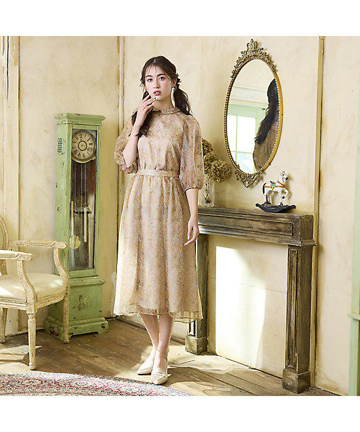 22fabric】ボタニカルフラワー／ 襟付きブラウス