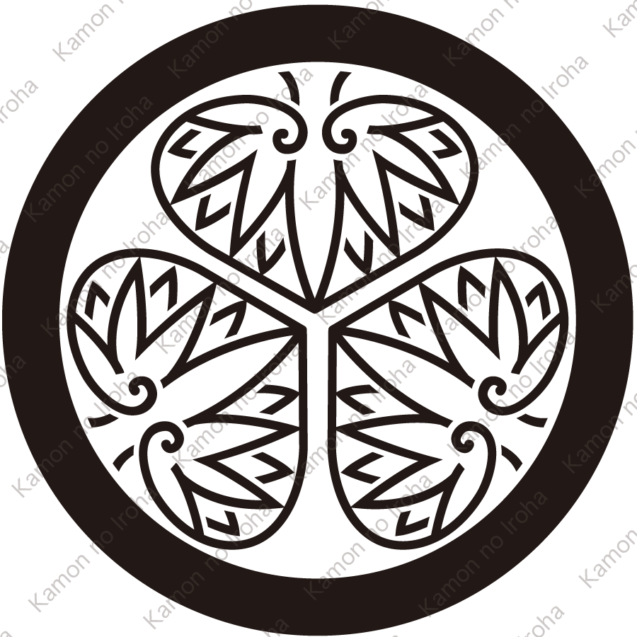 丸に陰三つ葵紋（まるにかげみつあおい）：家紋のいろは