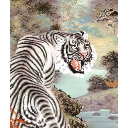 掛け軸 開運四神龍虎図 (茂木蒼雲) 掛軸 : 掛け軸・絵画の専門店 掛軸