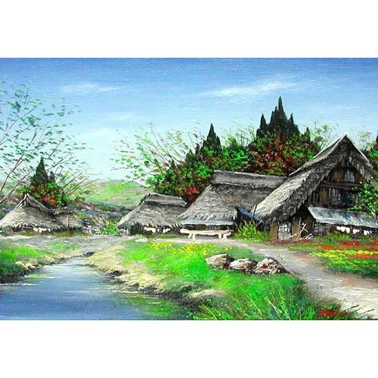 絵画 小川のせせらぎ 信州 (広瀬明) 【肉筆】【油絵】【日本の風景