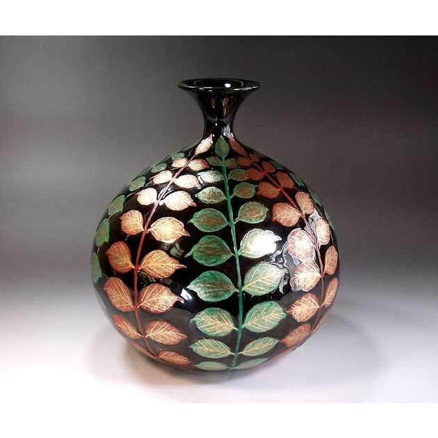 有田焼 木の葉紋様花瓶