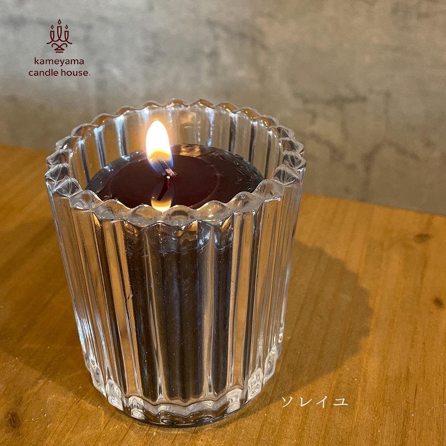カメヤマキャンドル キャンドルホルダー ソレイユ クリア (ティー