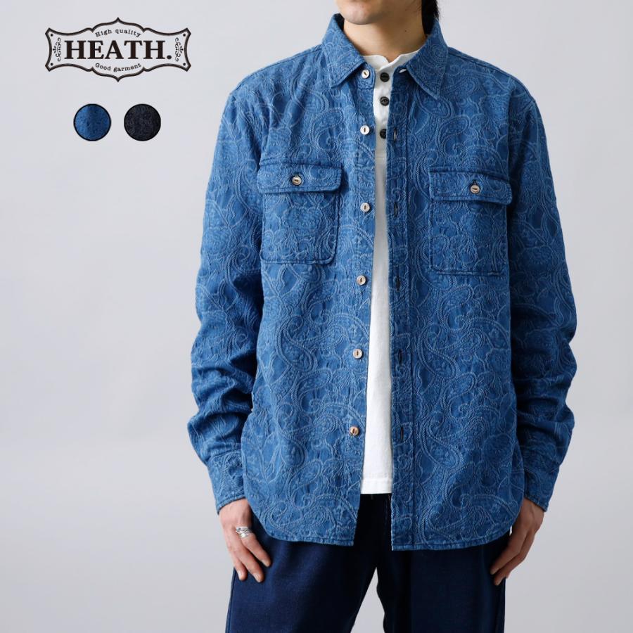 BLUE PORT インディゴ シャツ メンズ 長袖 ペイズリー 日本製