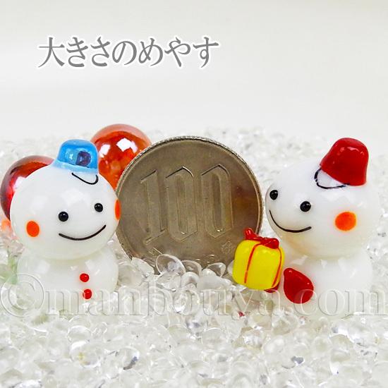 雪だるま ミニチュア ガラス細工 クリスマス 飾り グラススクエア ゆき