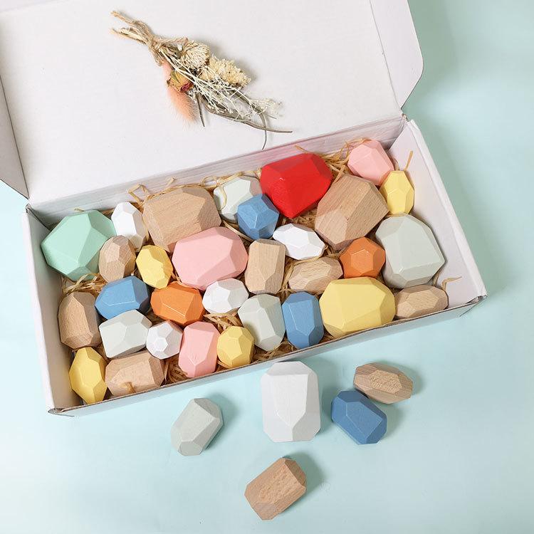 Rocotto（ロコット） 積み木 1歳 木製 積石 積み石 子供 幼児 おもちゃ