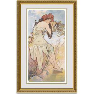 絵購入 ミュシャ 薔薇 ローズ 額縁付き : 絵画販売のアートギャラリー