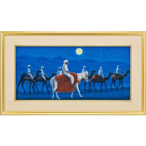 穐月 明 「 籠の椿 」 水墨画 F4 ( 4号 ) 絵画 日本画 手書き 肉筆