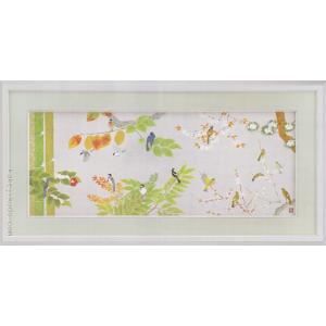 上村淳之 『四季花鳥図』 彩美版・シルクスクリーン手摺り複製画 額装