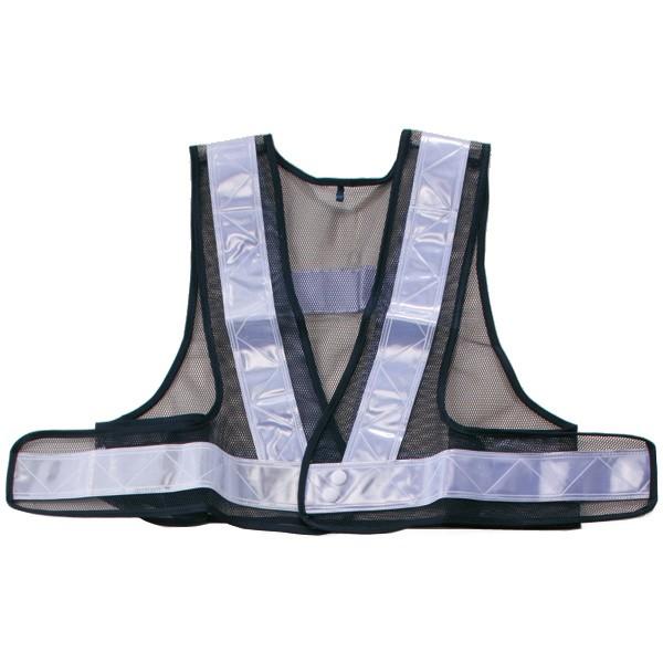 作業服 ベスト 作業着 反射テープ ショート丈 安全ベスト 紺 シルバー