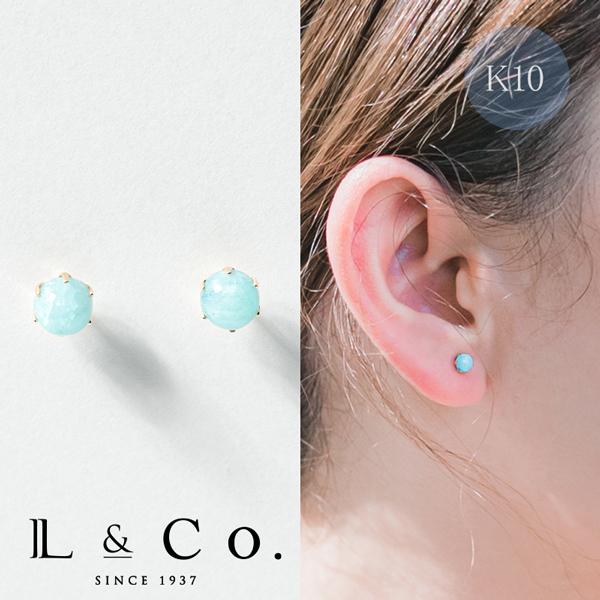 Jewel closet by L&Co. ピアス レディース アマゾナイト 天河石 ブルー