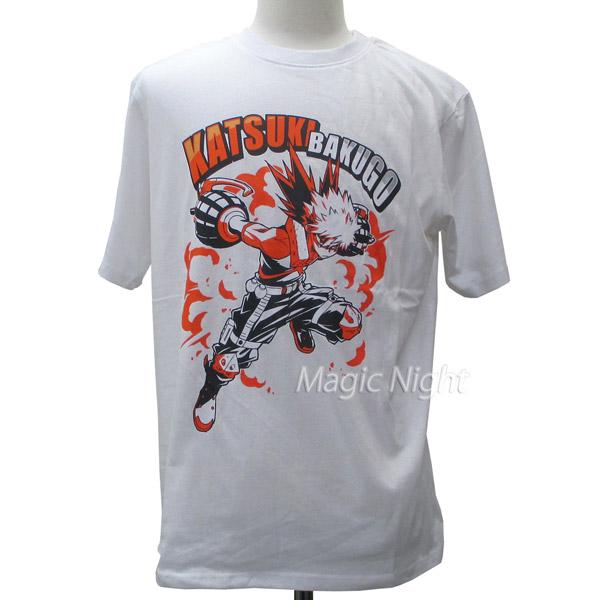 ヒロアカ 爆豪 Tシャツ 僕のヒーローアカデミア 爆豪勝己 半袖 白