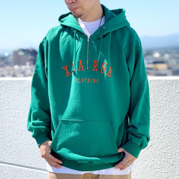 XLARGE（エクストラ ラージ） 全2色 パーカー HALF ZIP HOODED SWEAT