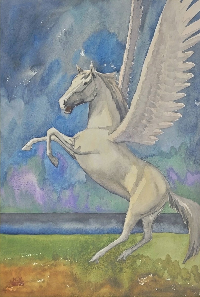 青い空とペガサス」 by 水辺｜Artmeter｜暮らしを彩るアートが、きっと