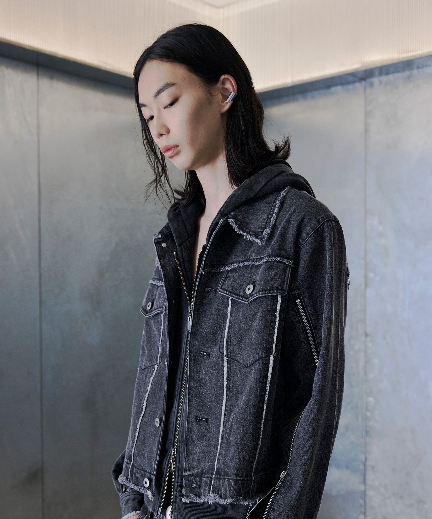 Washed Zip-Sleeve Denim Jacket – Jent Louis