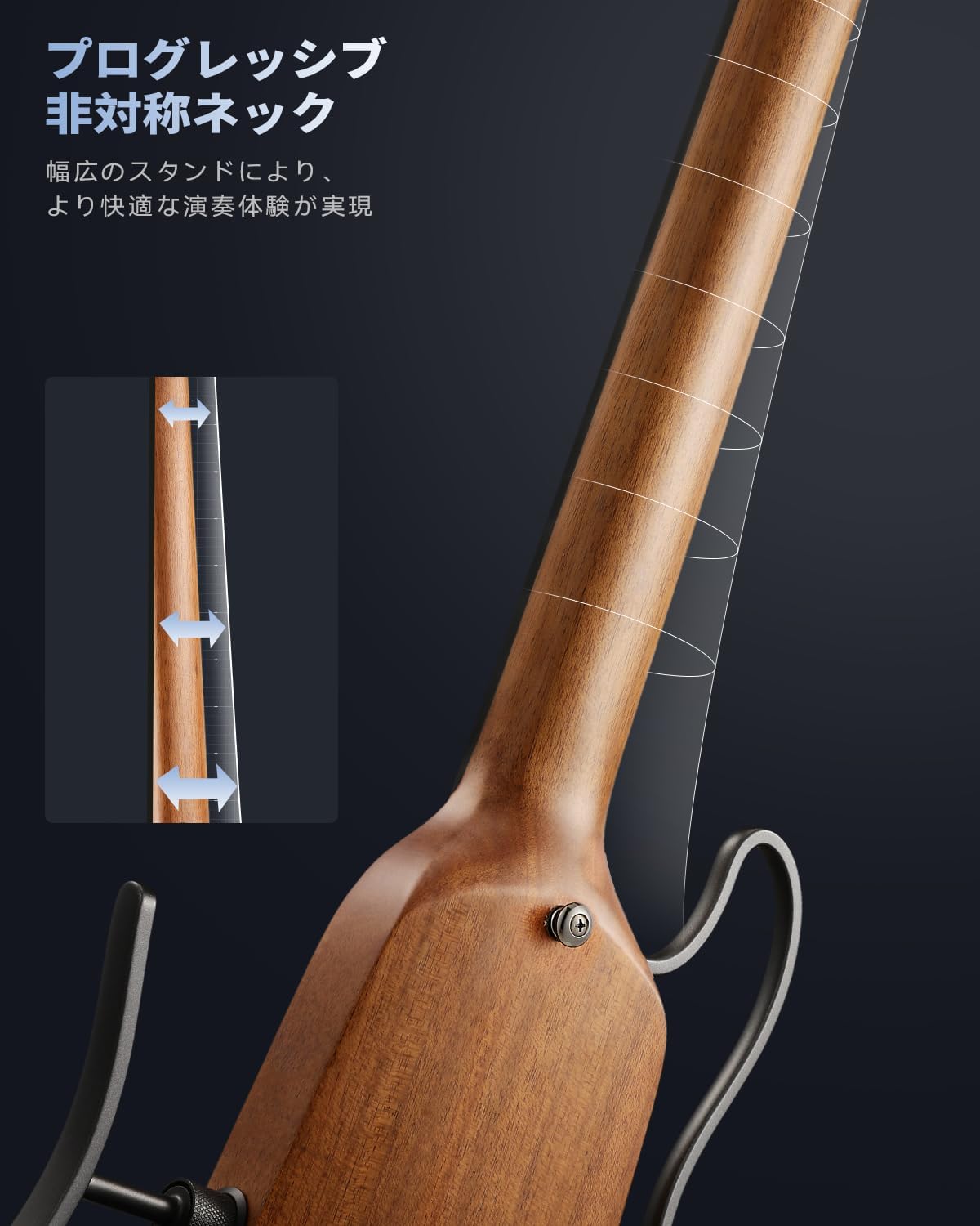 HUSH-X ヘッドレス 携帯型 トラベルエレキギター Donner