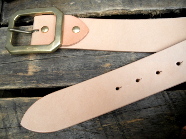 栃木レザーベルト 【ヌメ革】 【生成】45mm ロングサイズ41-48インチ