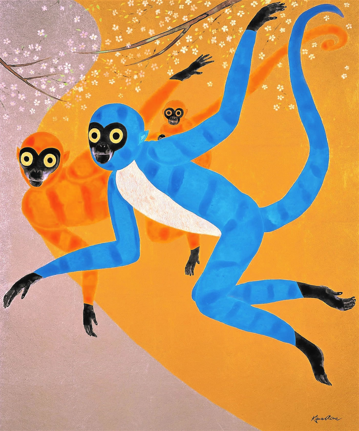 日本画家 河嶋淳司「Animal graffiti」作品「猿 シリーズ」