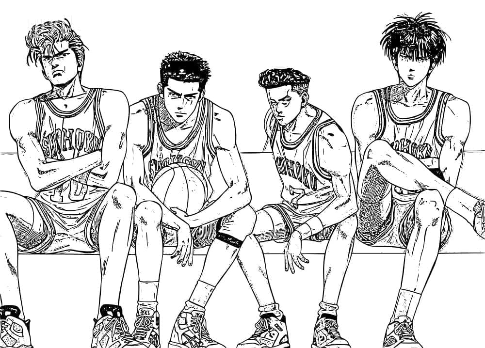 スラムダンクの登場人物がかわいい - 印刷可能ぬりえ無料ダウンロード