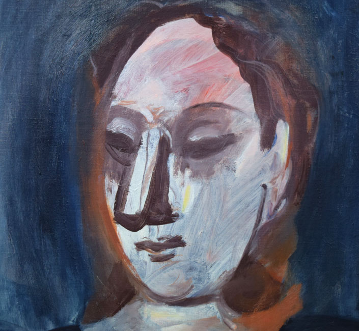 3517）頓宮隆輔 水彩画 「女性図」 3517）頓宮隆輔 水彩画 「女性図」