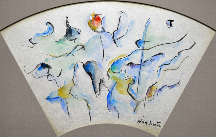 難波田龍起「野」水彩画 絵画買取・販売の小竹美術