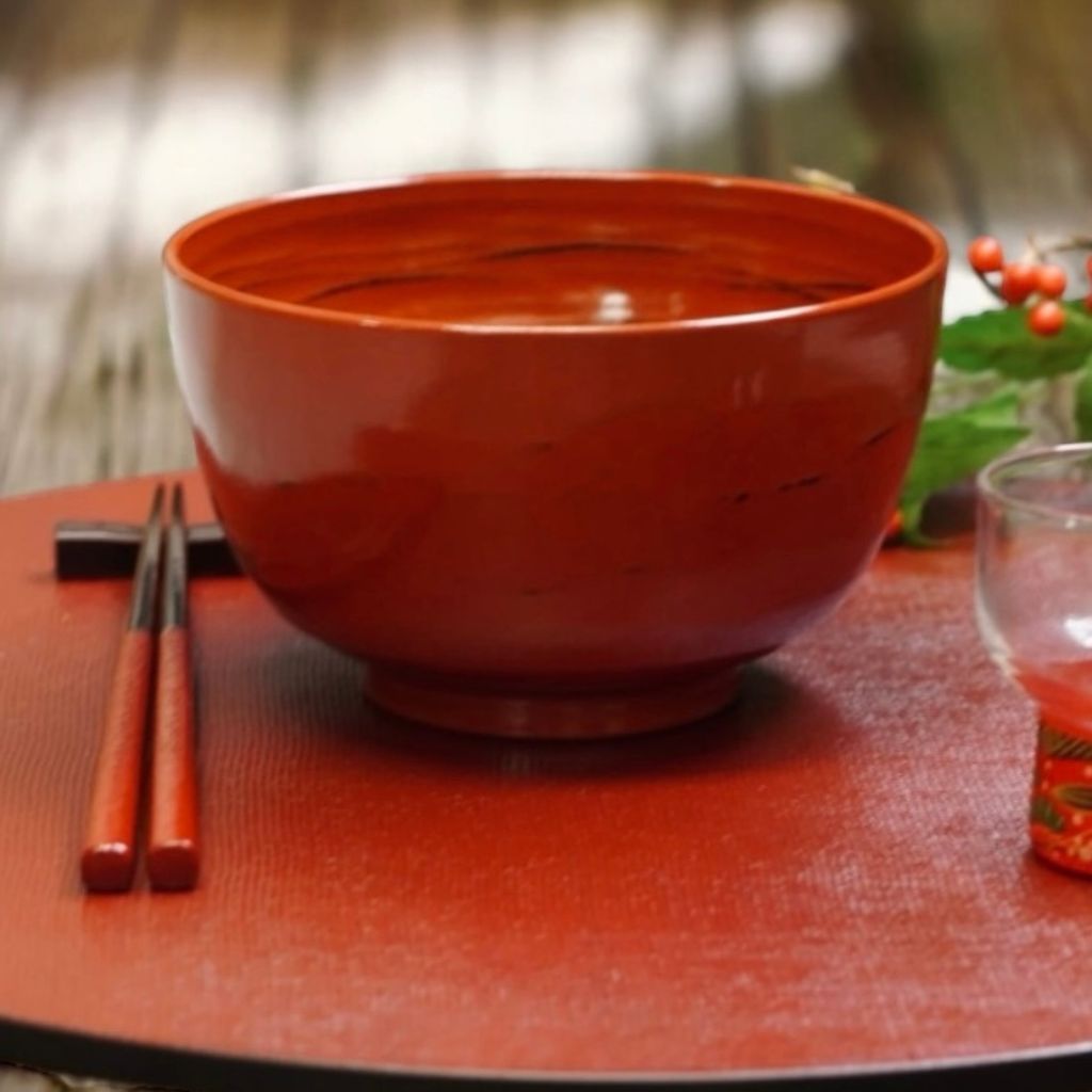 山中 弥生蕎麦椀 根来 – 漆器 高翆